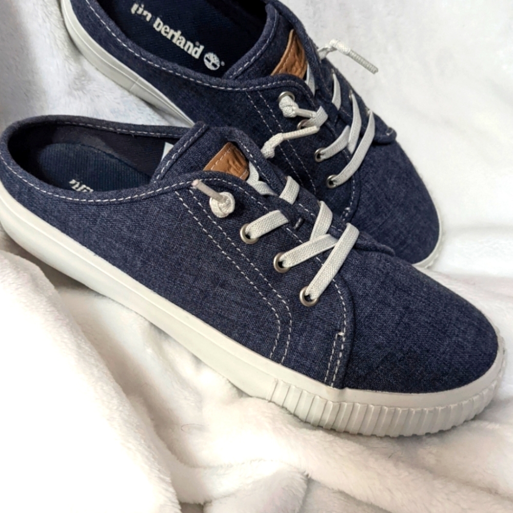 Timberland Blue Canvas Mule Slip On Sneakers